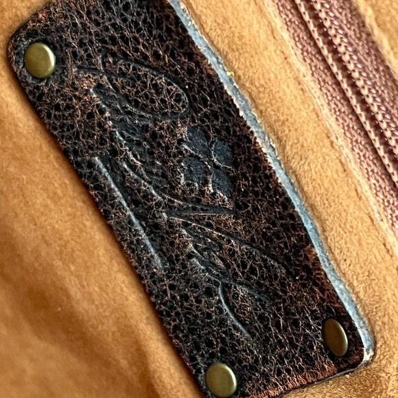 Patricia Nash Mantova Studded Rustic Saddle Crossbody Shoulder Bag - Picture 9 of 10